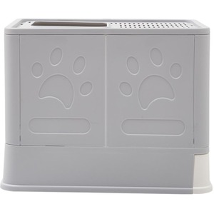 Foldable Cat Litter Box - Grey by Livingandhome