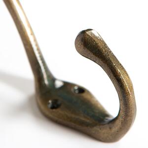 30x140mm Narrow Hat Coat Hook - Brass by Hammer and Tongs