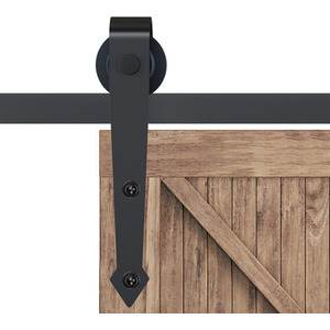 HOMCOM Sliding Barn Wood Door Kits - Brown by HOMCOM