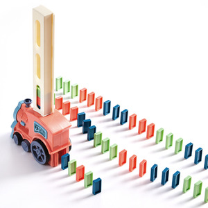 Kidkid Creative Domino Laying Train Toy with Light by Kidkid