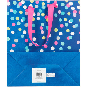 Pack of 2 Polka Medium and Small Gift Bags - Blue and White