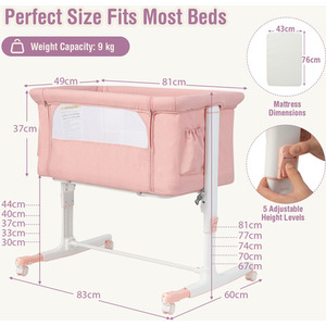 3-in-1 Baby Bedside Bassinet by Costway