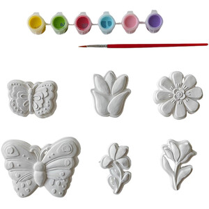 Paint Your Own Plaster Floral and Butterfly Kit - White by Artstudio