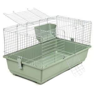 80cm Indoor Cage Grey Silver with Hayrack - Silver by Little Friends
