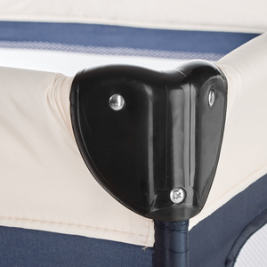 tectake Travel Cot Dog with Changing Mat, Play Bar Carry Bag - Blue by tectake