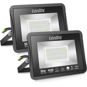 LED Flood Light with motion sensor - black / 4250 by ExtraStar