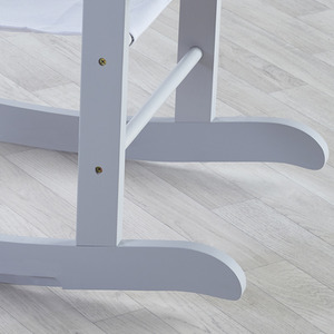 Dimple Grey Wicker Moses Basket with Little Gem Rocking Stand - White by Kinder Valley