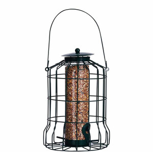Wild Bird Hanging Cage Seed Feeder - Black