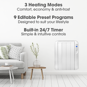 Electric Wall Mounted Panel Heater 24hr Timer and Digital Thermostat - White / 1 by Futura