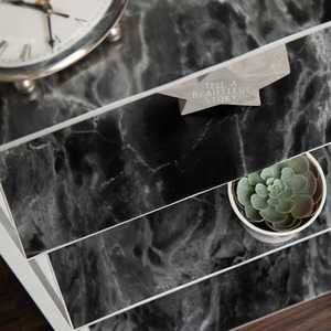 dc fix Marble Romeo Silver Self Adhesive Vinyl Wrap for Worktops and Furniture - Black / 67.5cm x 2m (pack of 3) by d-c-fix