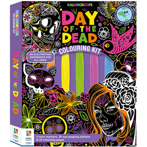 Kaleidoscope Day of the Dead Neon Colouring Kit by Hinkler