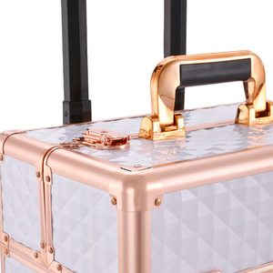 Professional 4in1 Makeup Trolley in Rose Gold - Rose Gold + White by Livingandhome