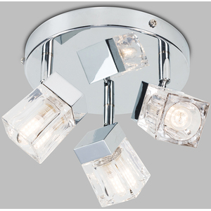 Ritz Ice Cube IP44 Rated 3 Way Bathroom Ceiling Spotlight and LED Bulbs - Silver by ValueLights