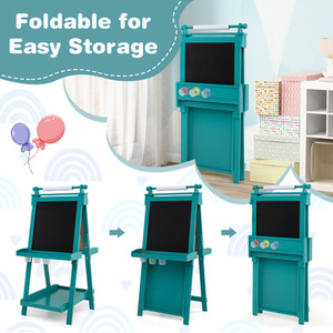 3-in-1 Double-sided Art Easel - Green by Costway