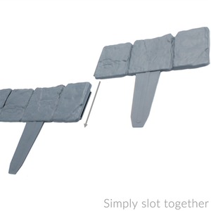 Pack of 20 - Stone Effect Lawn Edging 5M - Grey by Pukkr