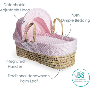 Dimple Palm Moses Basket - Grey by Clair de Lune