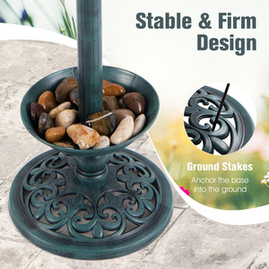 Standing Pedestal Birdbath Feeder Combo by Costway