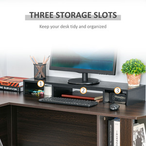 Vinsetto Dual Monitor Stand Riser - Black by Vinsetto