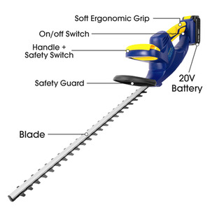 Lightweight Handheld Electric Cordless Hedge Trimmer 20V - Blue by Skotek