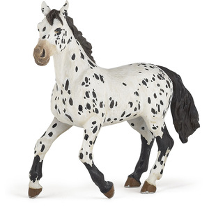 PAPO Horse and Ponies Black Appaloosa Horse Toy Figure - White by PAPO