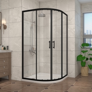 Quadrant Shower Enclosure Sliding Door Corner Wet Room Matte Black