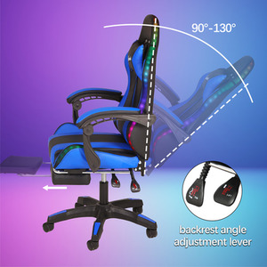 Premium LED Gaming Chair with Footrest by Groundlevel