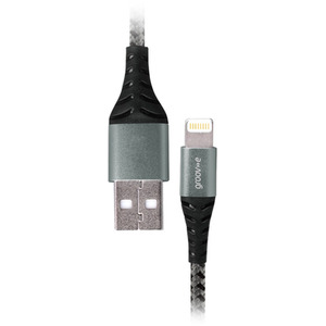 MFI Lightning to USB-A Charging Cable 1M Braided - Space Grey - Grey by Groov-e