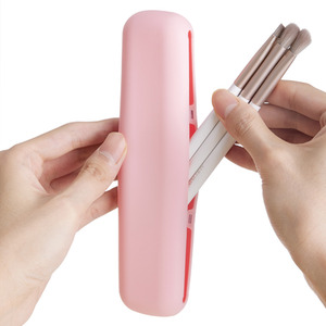 Twin Magnetic Silicone Makeup Brush Organizer Set - Khaki/Light pink by komore