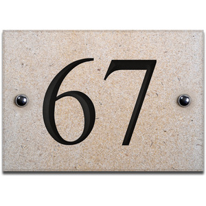 Limestone Number 67 with Infill by The House Nameplate Company