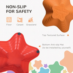 Outsunny Kids Balance Stepping Stones Non-slip Obstacle Course - Multi-coloured / 23L x 23W x 4H cm(small), 33L x 33W x 7.5H cm(medium), 36.5L x 36.5W x 16H cm(big) by Outsunny