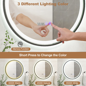 Bathroom Round Makeup Vanity Mirror - Silver by Costway