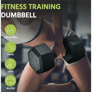 Set of 2 Dumbbells for Strength Training Aerobic - Black / 12kg by Yaheetech