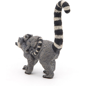 PAPO Wild Animal Kingdom Lemur and Baby Toy Figure - Black by PAPO