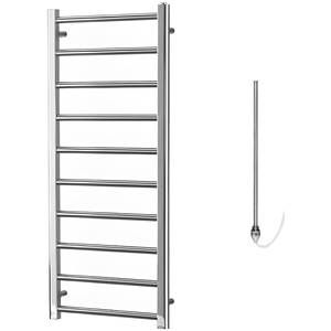 Alpine Electric Heated Towel Rail, Prefilled, Chrome - Chrome / 80cm by SolAire Heating Products