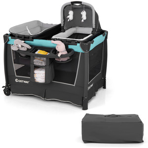 Baby Playard Diaper Changing Table - Green by Costway