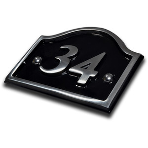 Aluminium Bridge House Number 34 - Black by The House Nameplate Company