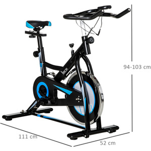 HOMCOM 8kg Flywheel Stationary Exercise Bike - Black by HOMCOM