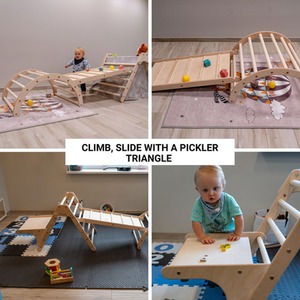 Wooden 5-in-1 Montessori Climbing Set for Toddlers - Natural by NOVECRAFTO