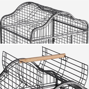 Metal Large Parrot Cage with Open Playtop - Black by Yaheetech