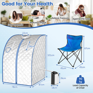 3L Portable Steam Sauna Full Body Detox Therapy Tent - Silver by Costway