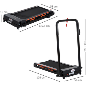 HOMCOM Electric Motorised Walking Machine Treadmill - Black by HOMCOM