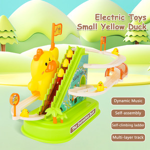 Ducks Electric Roller Coaster Chasing Race Track Toys Game Set - yellow