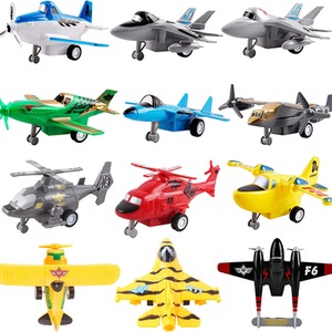 Set of 12 Pull Back Airplanes Vehicle Playset Variety Pack - Multi colour