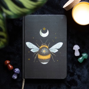 Dark Forest Bee A5 Notebook - Black by Kingsbury Gifts