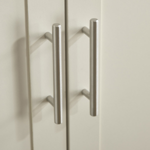 Lancaster 3 Piece Bedroom Set - Wardrobe, Chest of Drawers, Bedside - Cream by GFW