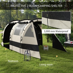 Outsunny 4-5 Person Blackout Camping Tent with Bedroom and Living Room by Outsunny