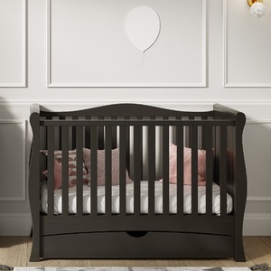 Gilbert Cot Bed Black with Drawer and Mattress - Black by Viculii