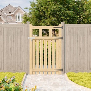 Spruce Wood Garden Fence Gate with Raised Sides by Livingandhome