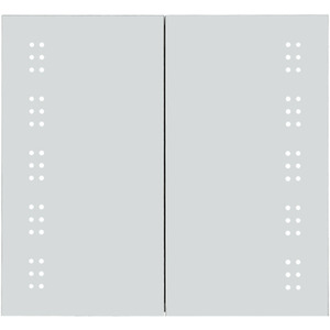 Bathroom 2-bank Dotted Lighted Mirror Cabinet - Silver by Livingandhome