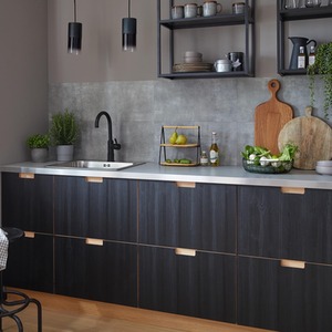 dc fix Quadro Black Self Adhesive Vinyl Wrap for Kitchen Doors and Worktops - black / 67.5cm x 1.5m by d-c-fix